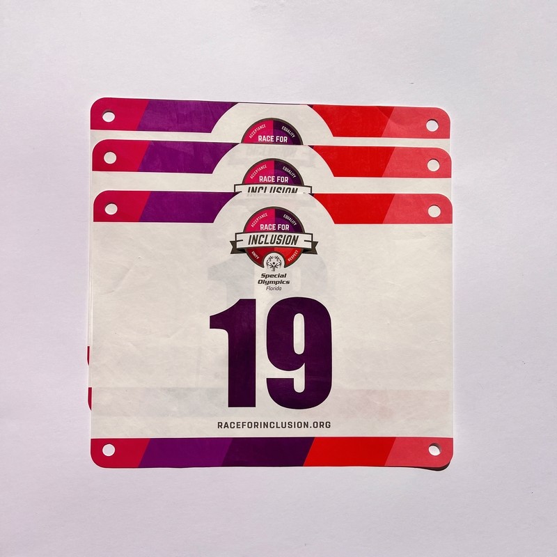 Customized Full Color LOGO Waterproof Tyvek Bib Numbers Training Bib Numbers Race Bib Numbers For Marathon Free Pins