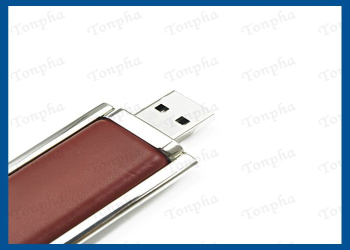 Genuine Leather USB Flash Drive Memory Stick With Customized Engraved Logo