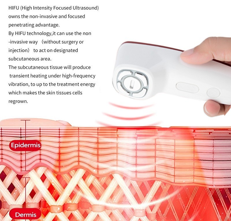 Mini 650nm Hifu Beauty Machine Rf Ems Ultrasound Facial Skin Care Anti Aging