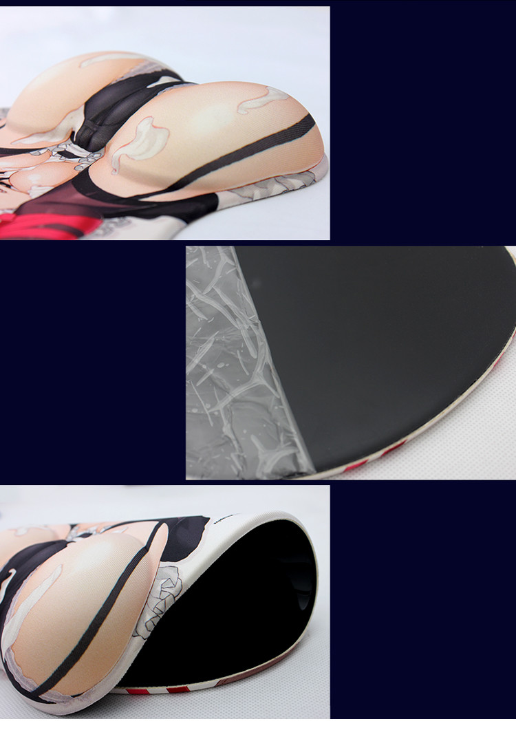 Multicolor 3D Mouse Pad , Anime Girl Mouse Pad With Wrist Support