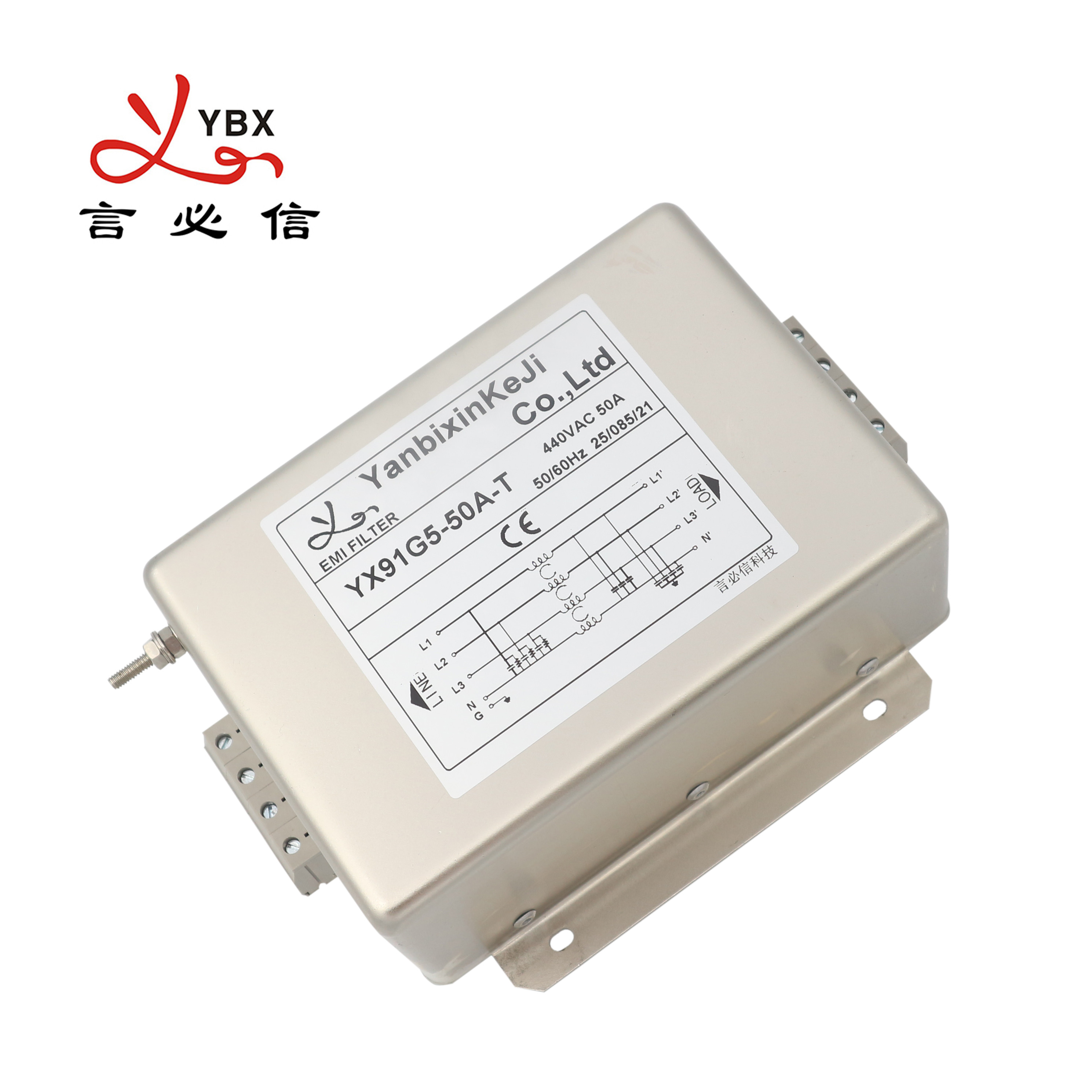 YBX Three Phase EMI Filter Power Filter For Industrial Automation Equipment