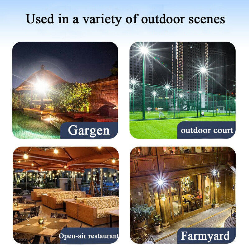 300W Outdoor Solar Flood Light IP67 Security Yard Street Lamp Waterproof Led