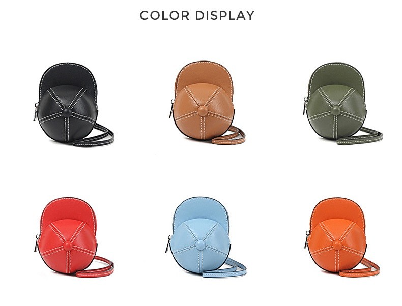 Shoulder Bag Brown Real Leather Hat Shape Crossbody Bags for Women
