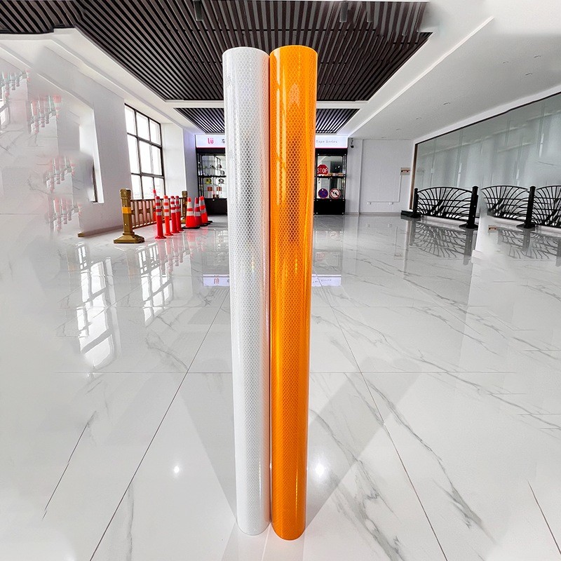 10 Years Acrylic / PMMA Material Diamond Grade Prismatic Reflective Vinyl Sticker Sheeting Roll For Road Traffic Signs