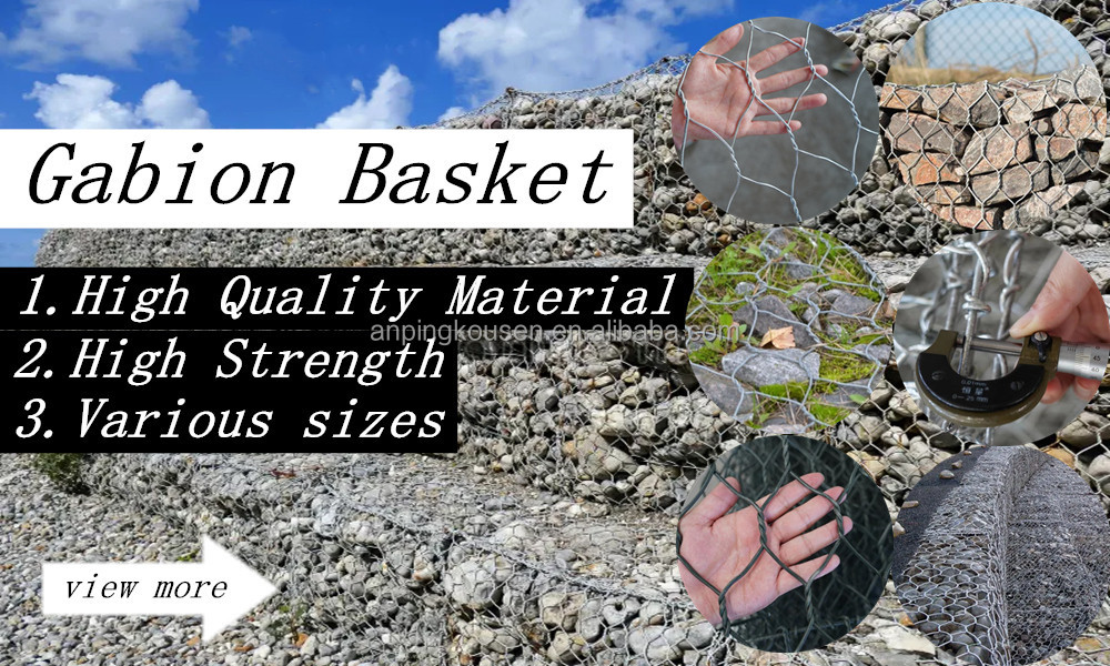 Steel Woven Gabion Baskets For Retaining Wall And River Construction
