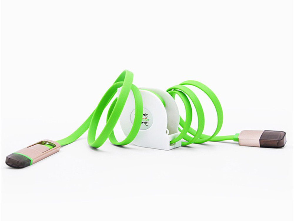 TPE 2 In 1 Retractable USB Extension Cable Micro Sync For IPhone 7 Samsung S6 Samsung Note