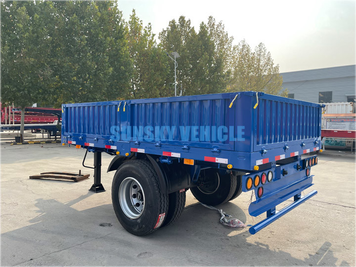 One Axle Flatbed Drawbar Trailer With Side Wall
