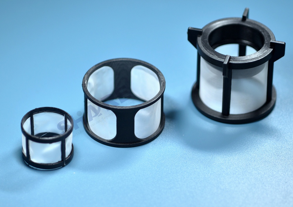 mesh insert injection moulded filter