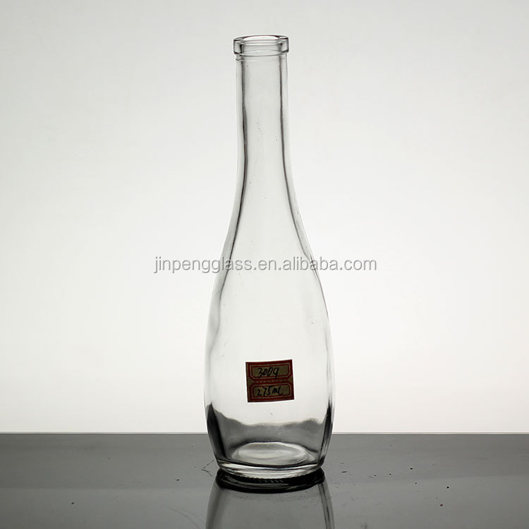 Clear Glass Tall Thin Beverage Bottle for Long Neck White Spirit and Fruit Wine