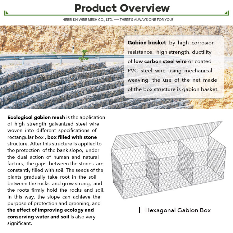 Anping Wholesale Galvanized 4*1*1 M Green Gabion Stone Basket For Protecting Soil And Rocks