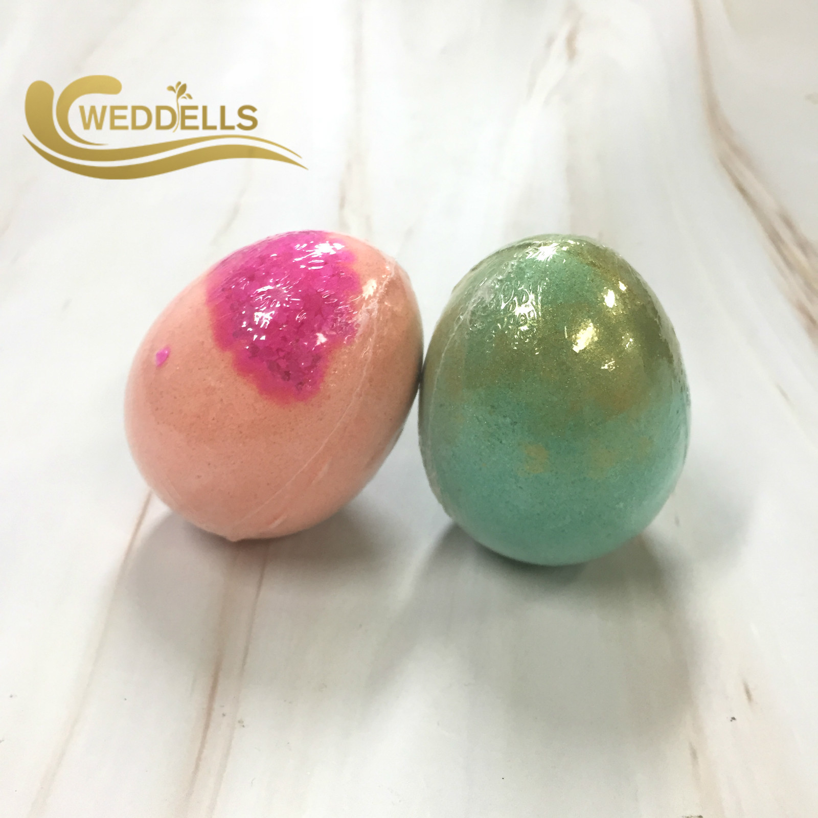 Egg Shape Custom Bath Bombs / 70g Private Logo Label Bubble Bath Ball