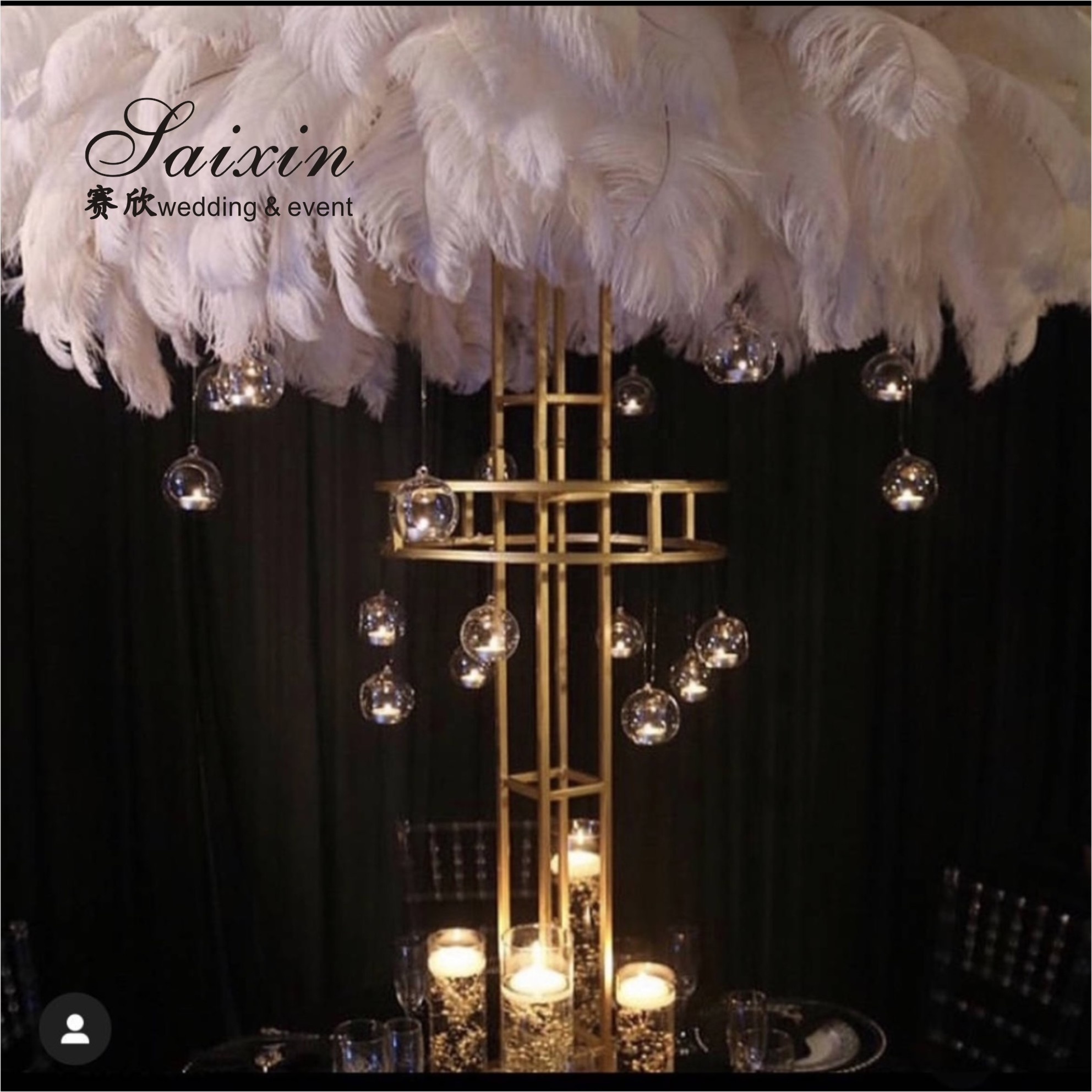 ZT-592 Event Wedding Table Decoration Centerpiece 10 Arms Gold Crystal Candelabra