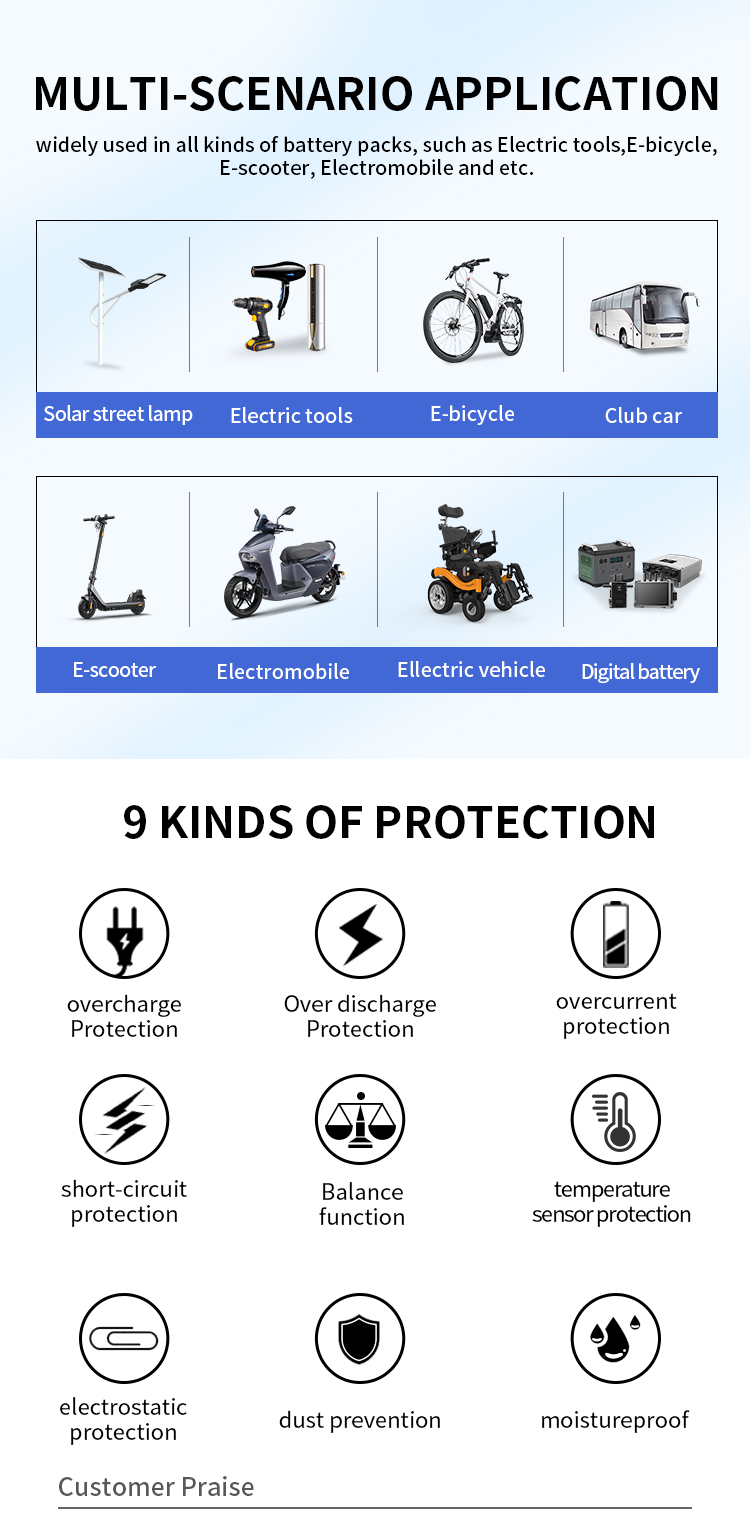 KLS 18650 20s BMS for Lithium Battery: 60v Lifepo4 Battery Management System, 80a - 200a with High Current