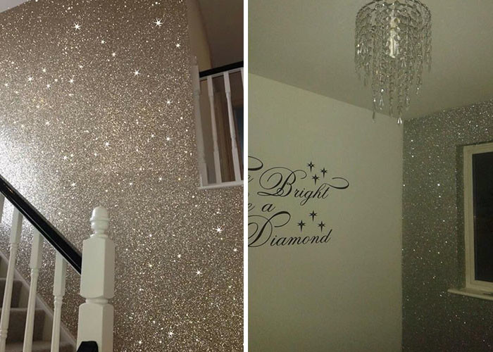 Shinny Glitter Wall Fabric Woven Canvas Rectangular Shape Single Side Printed