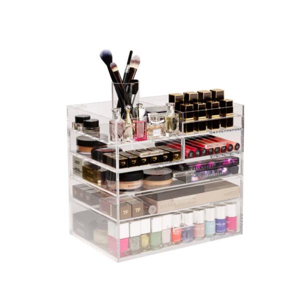 Acrylic Clear Cosmetic Display Jewelery Drawers Storage Case