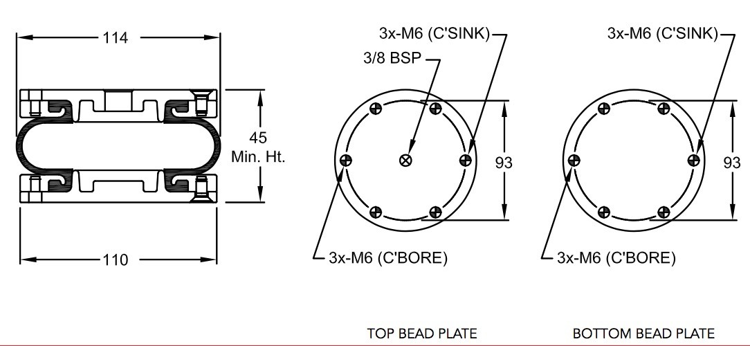 W01-R58-4043 Firestone Air Bags 8BSP Shock Absorber Bellow DUNLOP