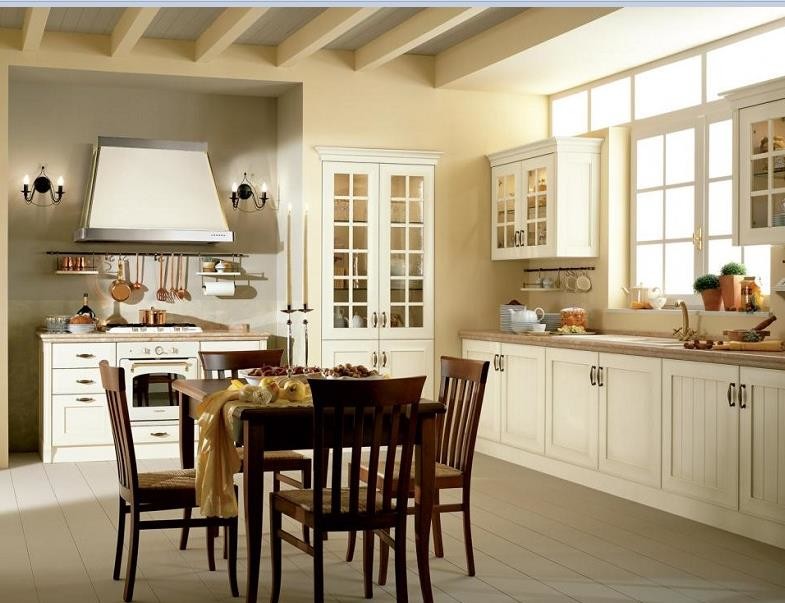 Solid Wood Kitchen Cabinets With Countertop And Upper Cabinet