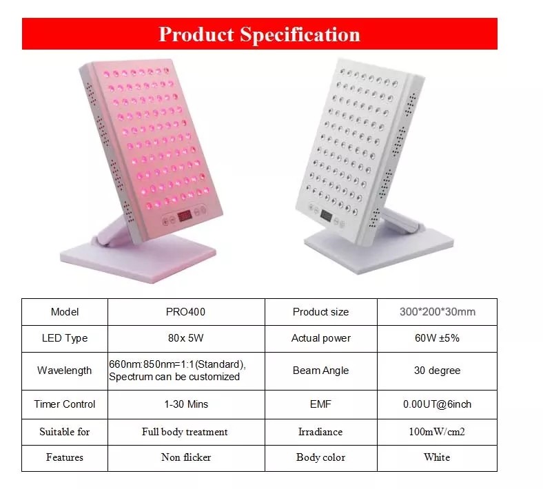 Red light treatment panel face and body, 850 and 660nm infrared light treatment equipment - red light treatment for body
