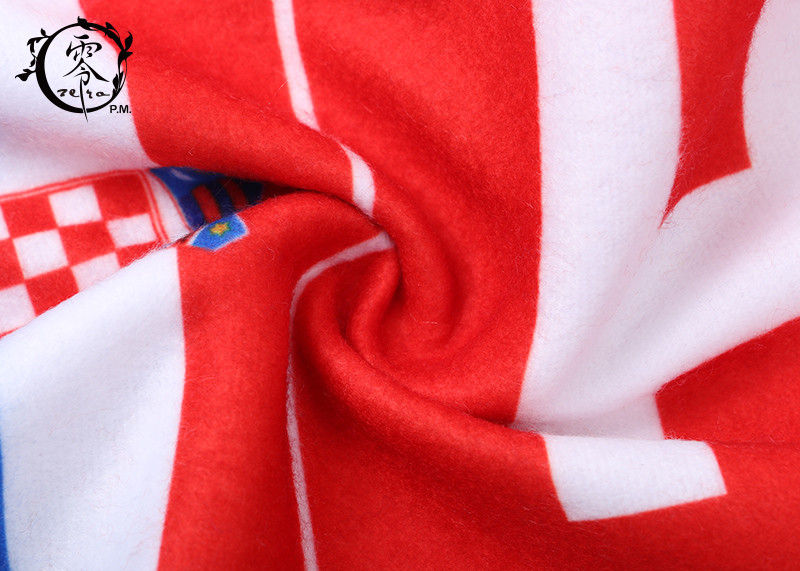 Soccer Ball Club Sublimation Scarf Custom Fabric Printing Hrvatska Flag