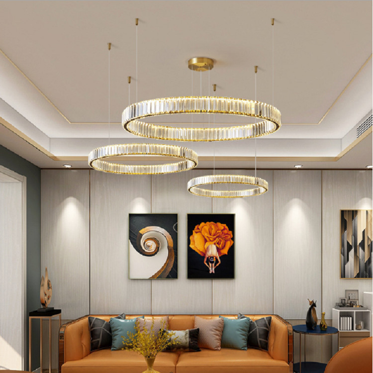 D20cm E14 Luxury Modern Crystal Pendant Light Ring Chandelier