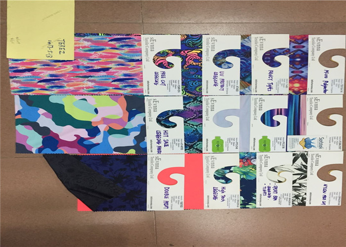 Knitting Stretchy Swimwear Spandex Fabric , Anti Microbial Polyester Fabric For Swimwear