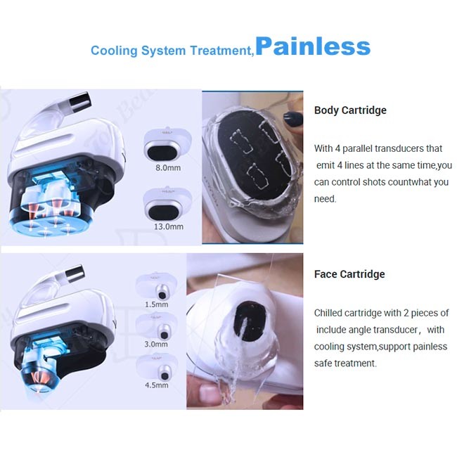 1,000,000shots 5D Ice Cooling Mmfu 4D 3D Mmfu Smas Lifting Ice Skin Care Beauty Machine