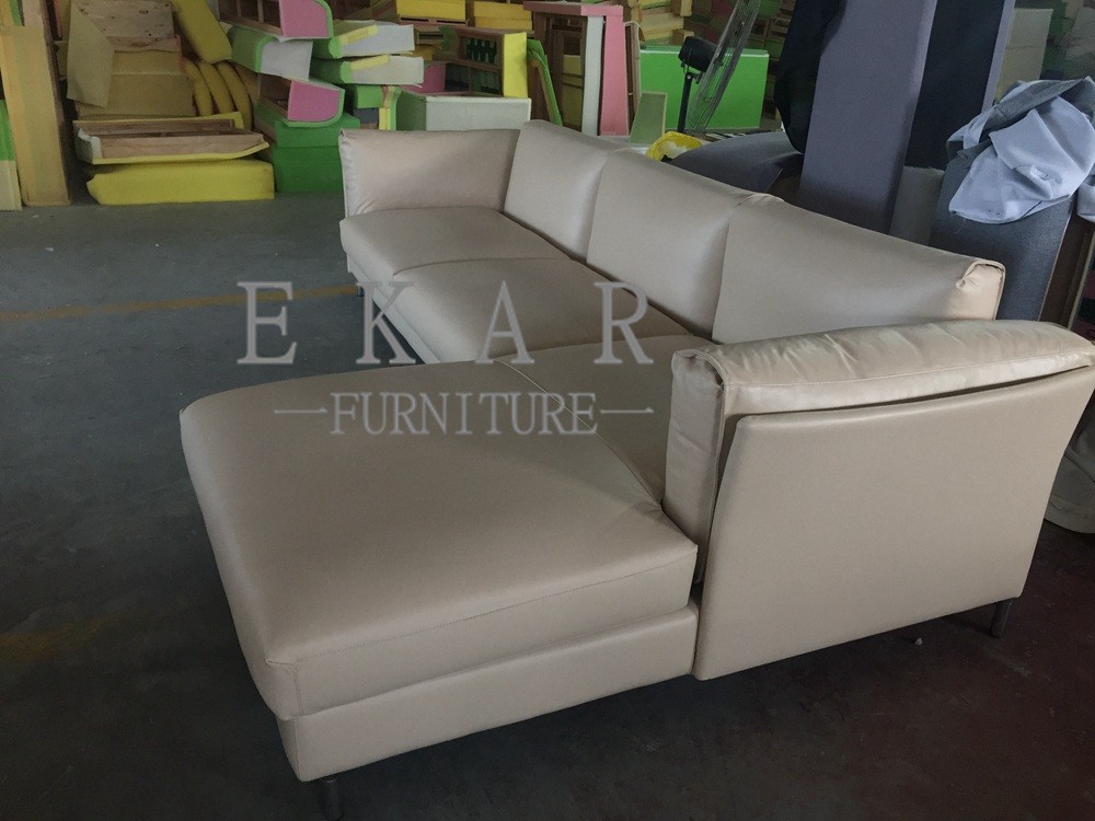 European Style Modern Leather Sectional L Shaped Sofa