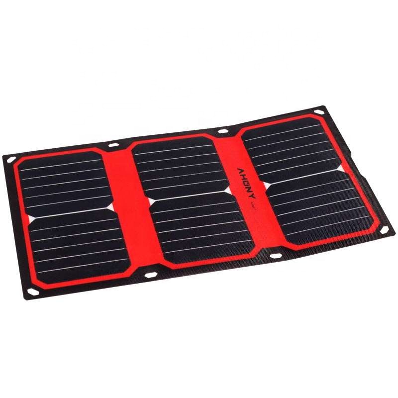 ETFE Waterproof Foldable Solar Panel Charger Portable Small Dual USB DC5521