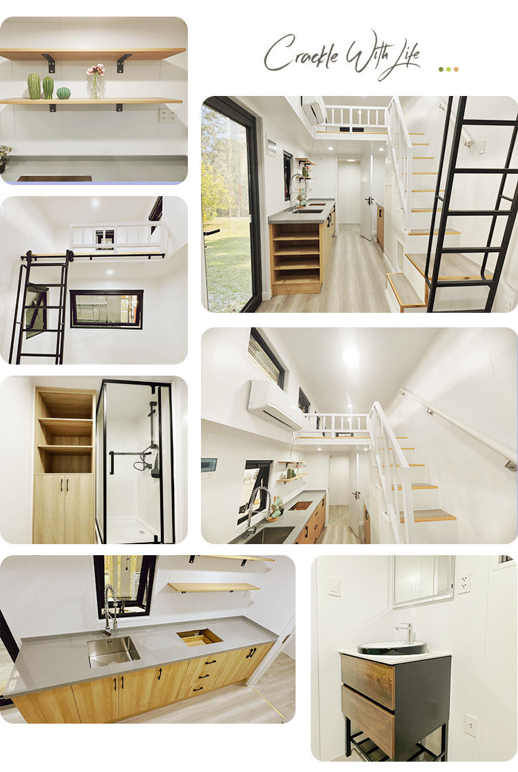 Modern PrefabTiny House On Wheels With Light Steel Structure Integrated Wall Panels
