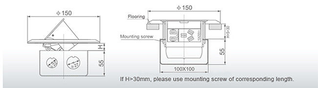 Aluminium Cover IP Rated Floor Box Circle Shape With Cast - Iron Junction Box