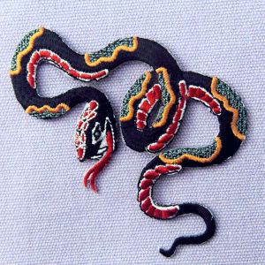 Smooth Edge 7x10cm Snake Iron On Patches For Jeans Decorative