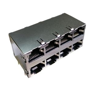  DA4T103A3 / DA4T103A4 Stacked Rj45 2x4 Integrated Gigabit Ethernet Modular Jack Manufactures