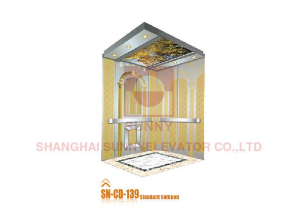 Etched Finish Gold Decorative Stainless Steel Elevator Sheet / Elevator Cabin
