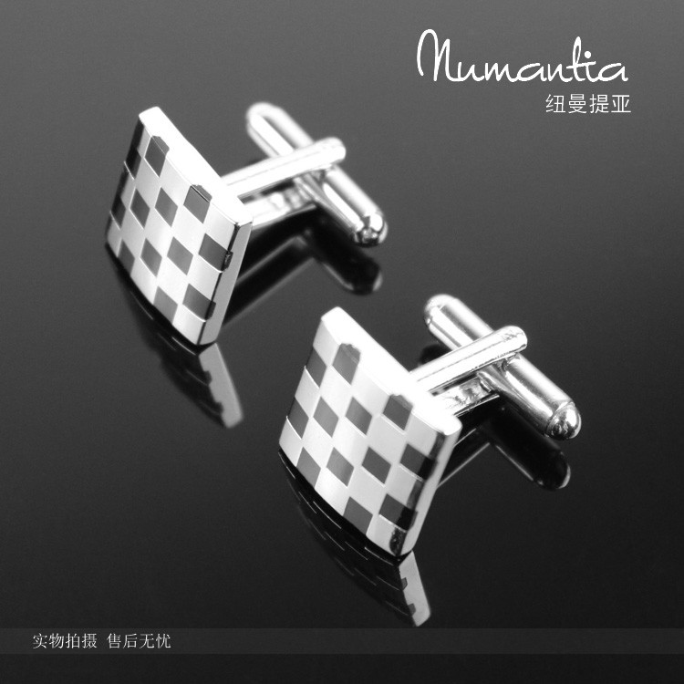 Heyco silver rectangular shell conch mop cufflinks cuff-links Manufactures