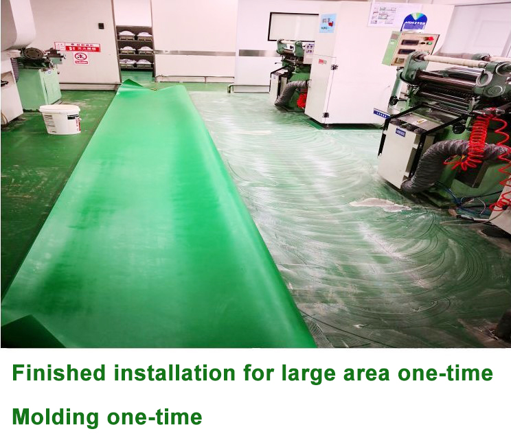 PVC Workshop Floor Covering 1.4mm Workshop Vinyl Flooring Blue Green