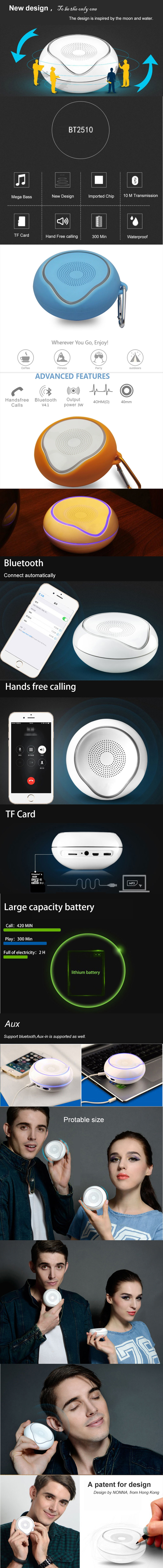 outdoor mini waterproof blue-tooth speaker support CF card and AUX