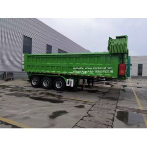 China 3 Axle Front Hydraulic Lift Semi Dump 24CBM High Efficiency Unloading With A Tarp on sale