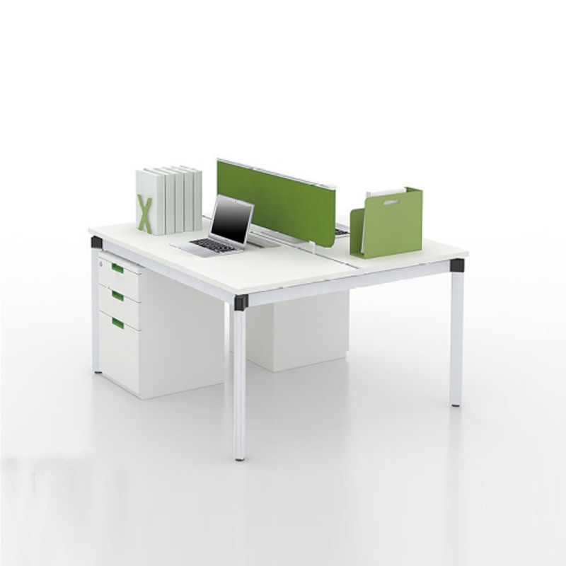 White Wood 2 Person Office Workstation Desks For Comfortable Office