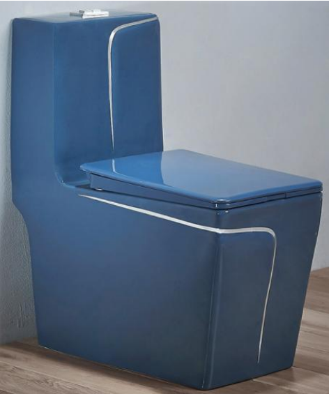 Modern Square Shape Gold Ceramic Bathroom WC Toilet Bowl One Piece 2022 Sanitary Ware