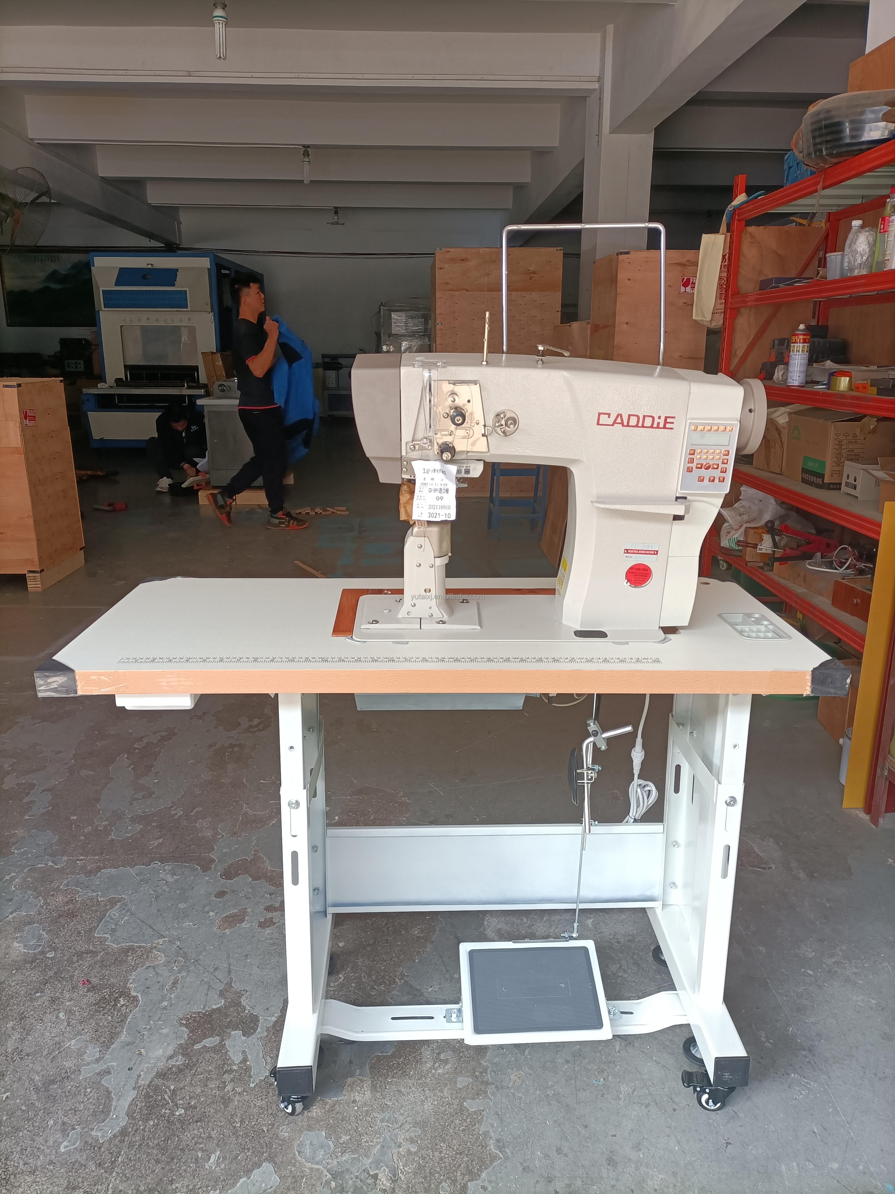 Computerized Single Needle Sewing Machine Roller Feed 220v High Stability