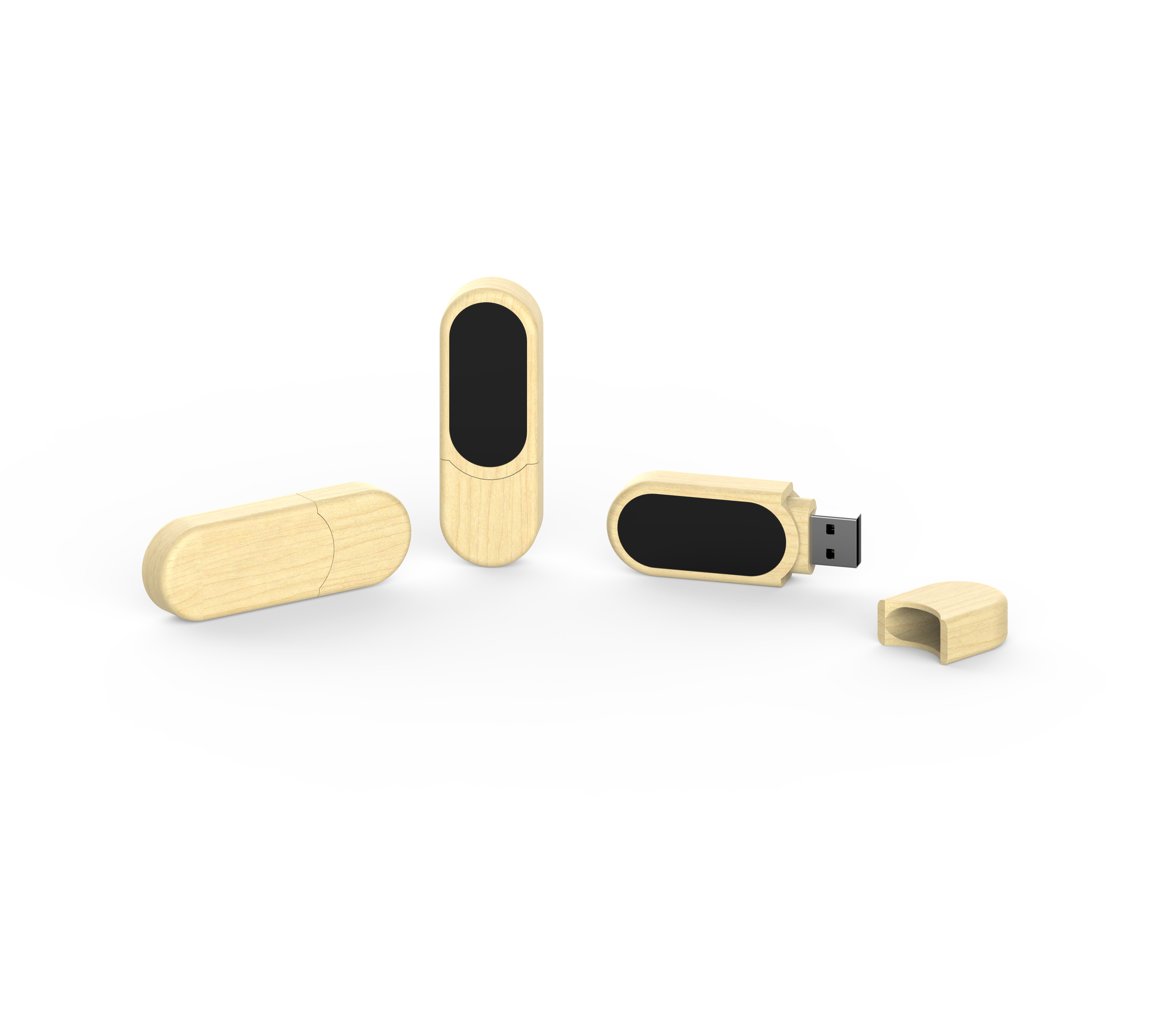 LED Light Wooden USB Flash Drive Fast Speed When Usb Reading At Computer Will Shiny