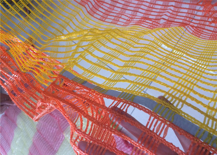 Yellow Orange Striping Snow Warning Net Used In Building Bridge Warp Knitted Weaving Type