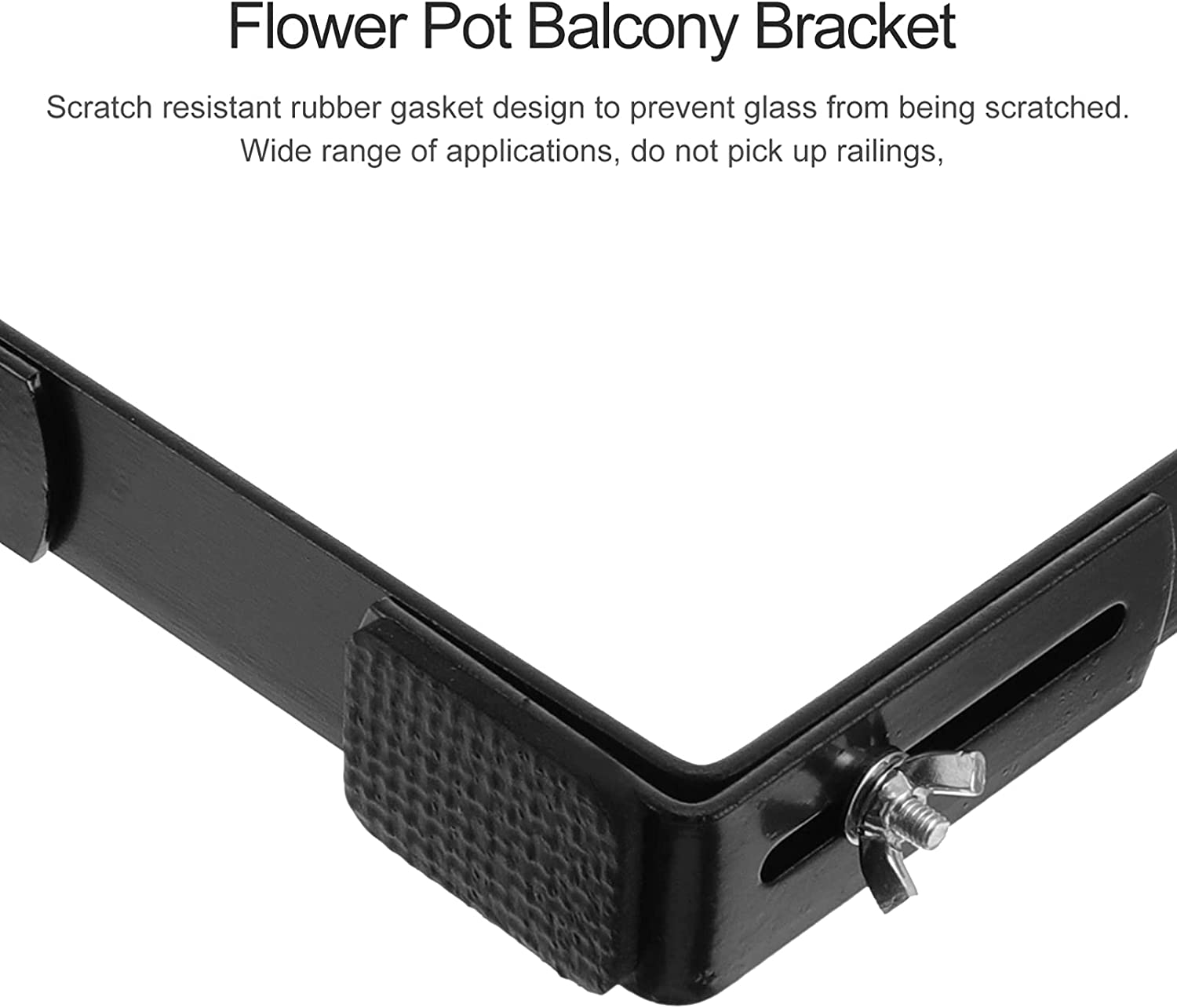 Black Powder Coating Rail Planter Box Bracket Window Flower Box Bracket Rail Flower Pot Holders