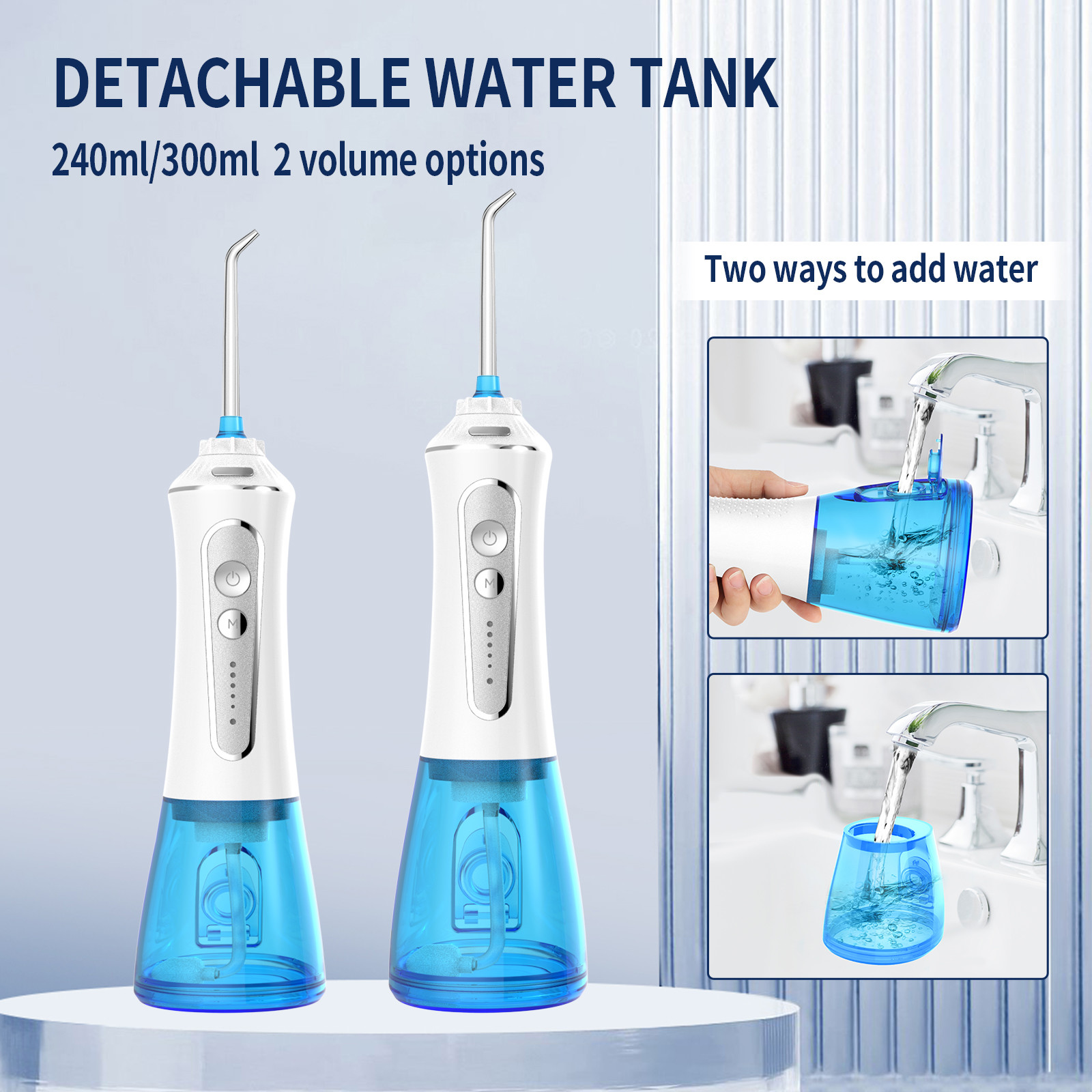 2500 Mah Battery Ultrasonic Water Flosser Dental Oral Irrigator With 5 Pressure Modes