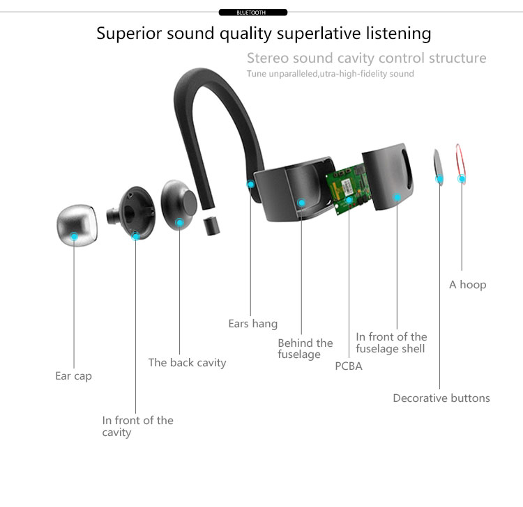 bluetooth earphone headset hot sale u8 earphone good music quality haozhida digital tech u8 earphone