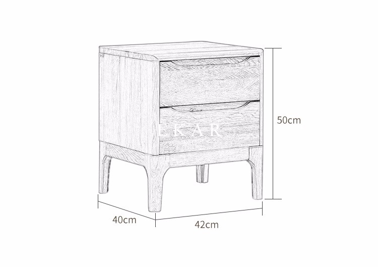 Bedroom Furniture Solid Oak Nightstand Bedside Table