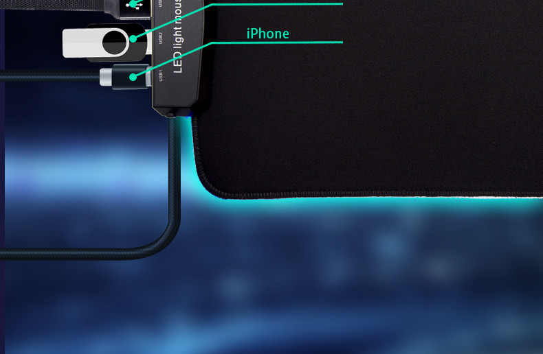 High Sensitive Custom Rgb Mouse Mat pad With 4 USB Interface