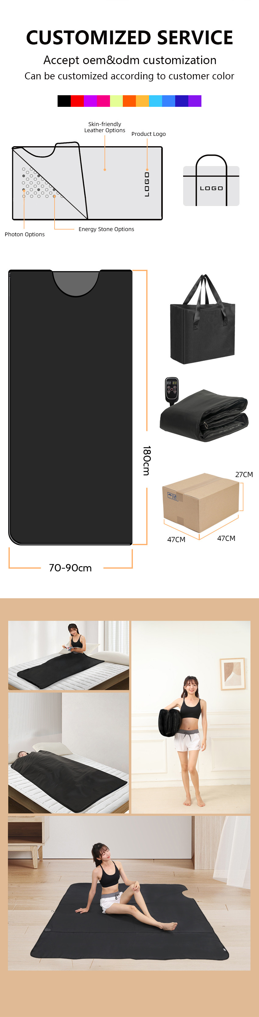 110V 240V Far Infrared Sauna Blanket Fireproof Infrared Slimming Blanket Fat Reduction