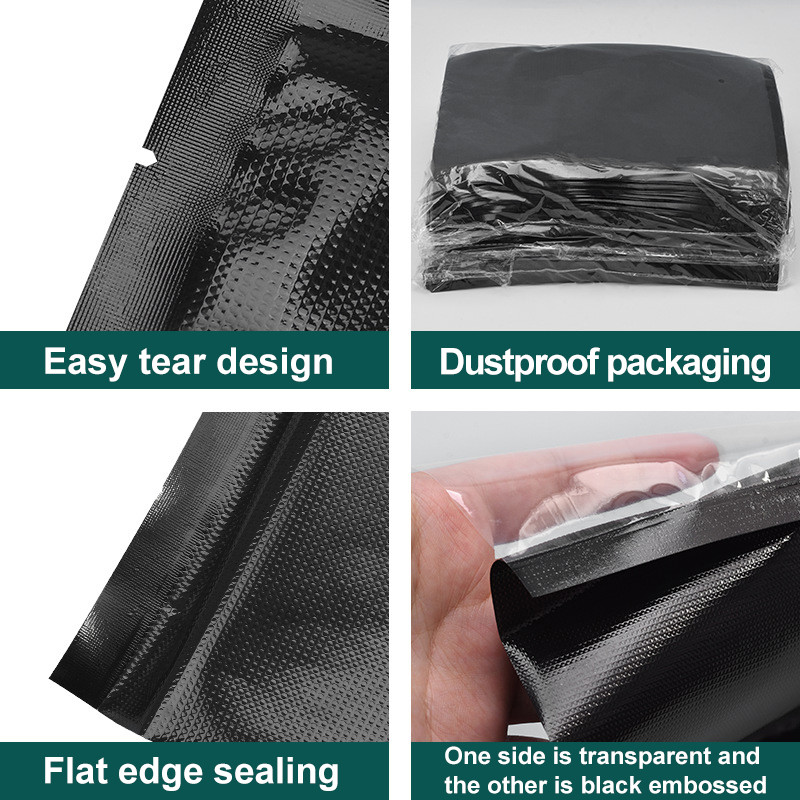 Food Grade All Black BPA Free Plastic Bags Heat Seal Nylon Vacuum Sealer