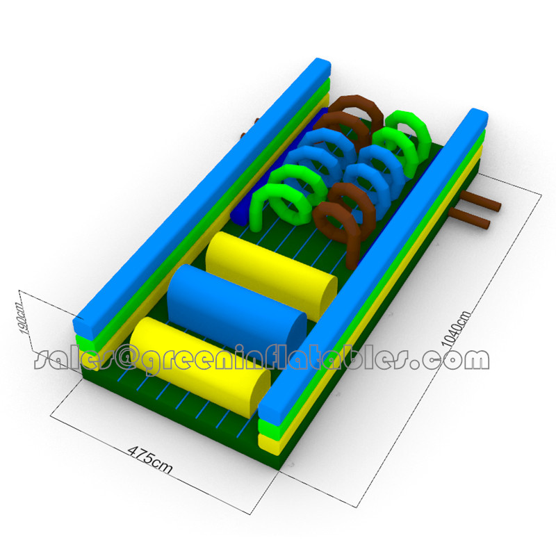 Best Lead Free Pvc Tarpaulin Material Custom Inflatable Obstacle Course Equipment Trampoline Amusement Theme Park